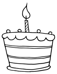 Birthday cake clip art black and white free