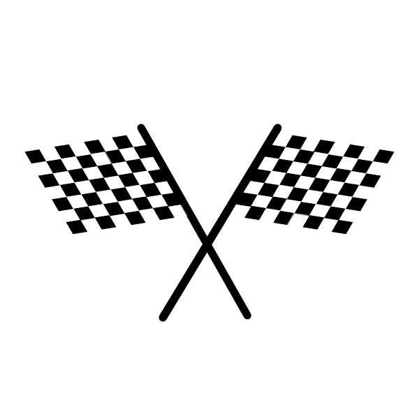 Two Checkered Flags Clip Art - vector clip art online ...