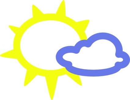 Download Very Light Clouds And Sun Weather Symbols clip art Vector ...