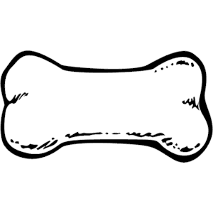 Black and white dog bone clipart