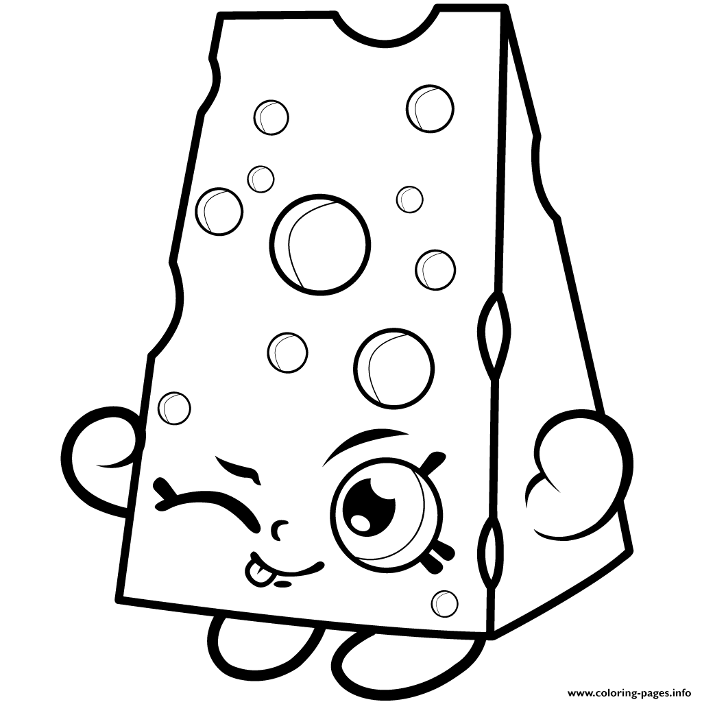 Print Cartoon Cheese to Colour Coloring pages Free Printable