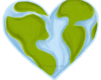 World clipart with heart