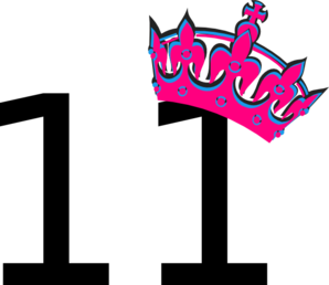 Pink Tilted Tiara And Number 11 clip art - vector clip art online ...