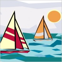 two_sailboats_in_sunset_clip_ ...