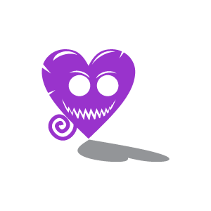 Heart Clipart - Purple Halloween Heart with White Background ...