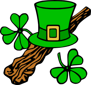Hat And Clovers clip art - vector clip art online, royalty free ...