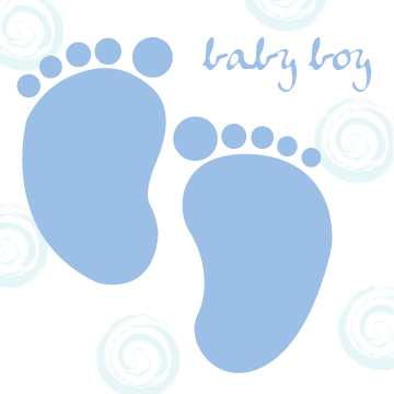 Cute new baby boys Footprint greetings card by Hammond Gower ...