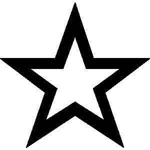 5 point star clipart black and white