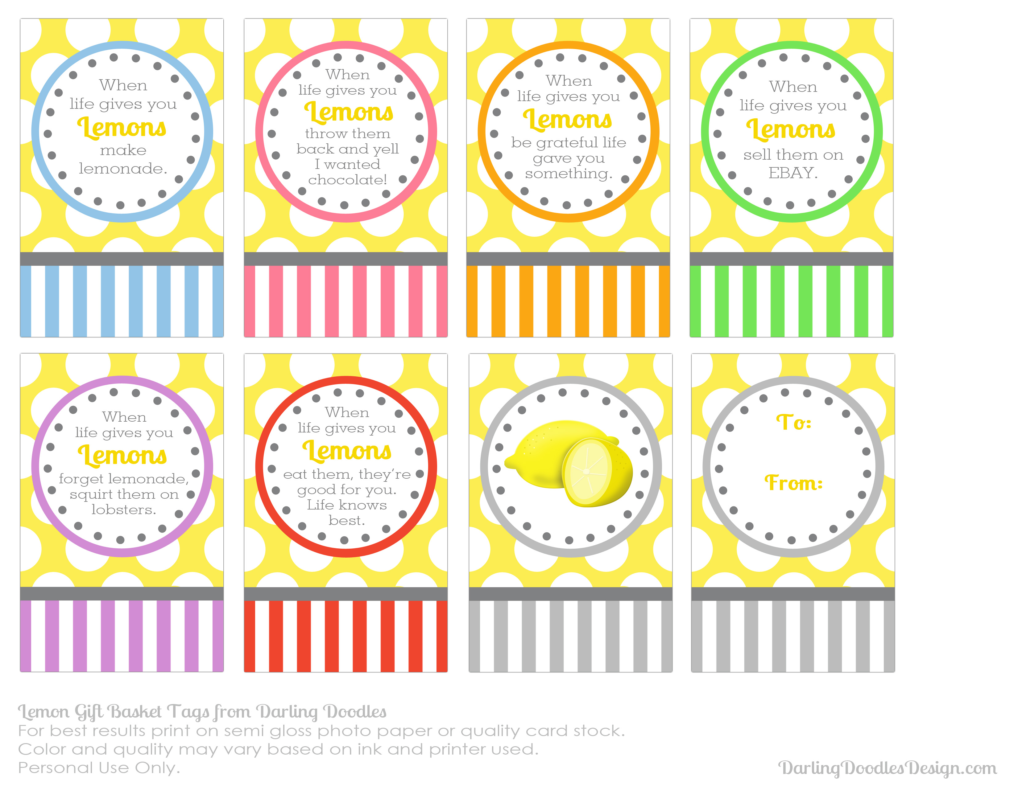 Free Printable Lemon Cordial Labels