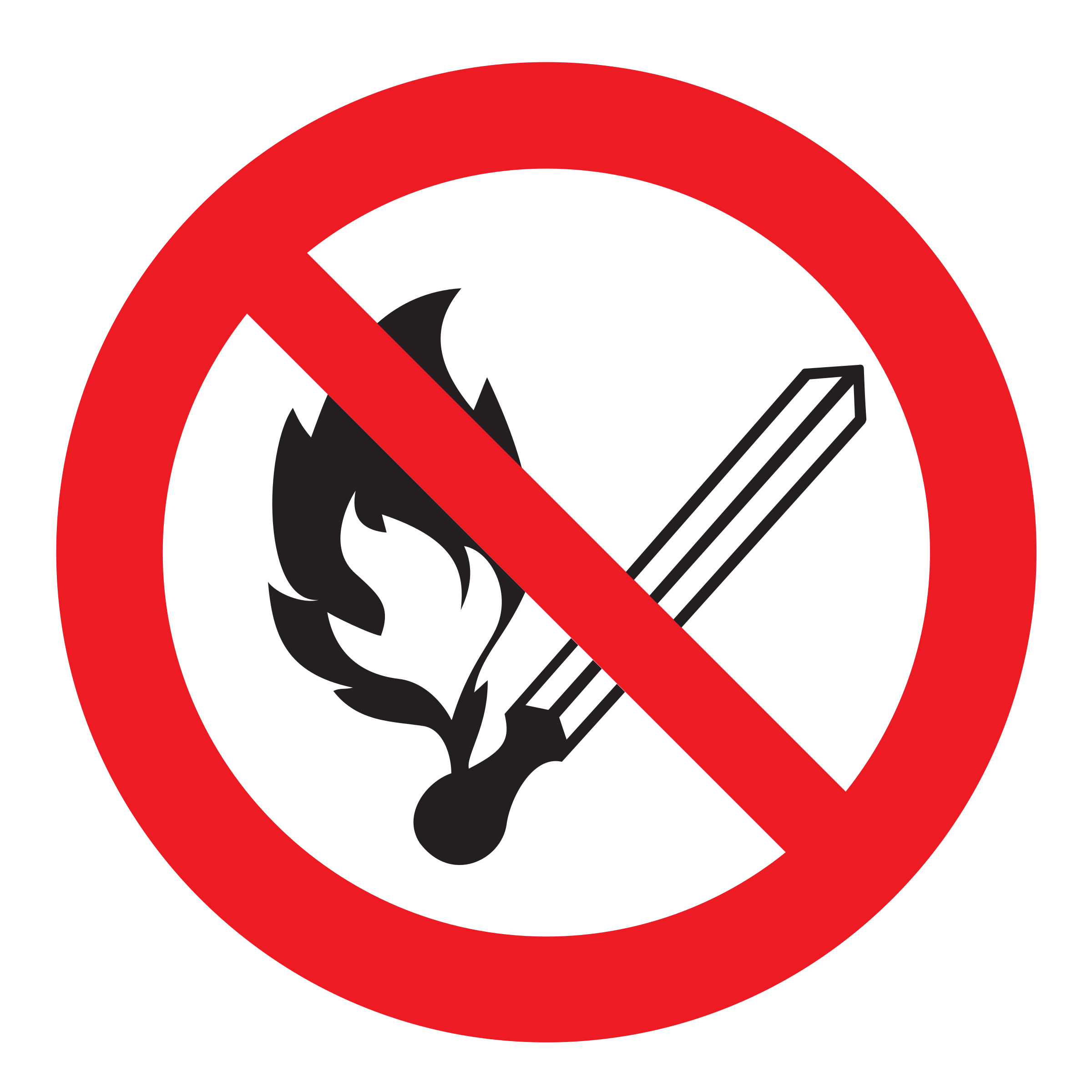 Clipart - sign forbidden to use open fire and smoke