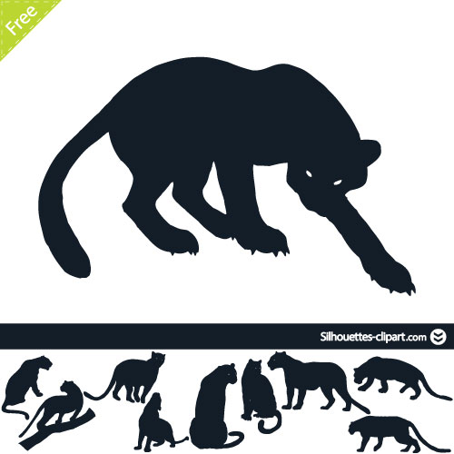 Panther clipart free vector