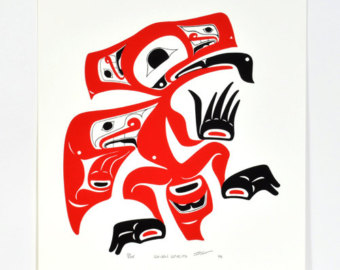 Signed Salmon Print Northwest Coast Native Art by NativeArtPrints