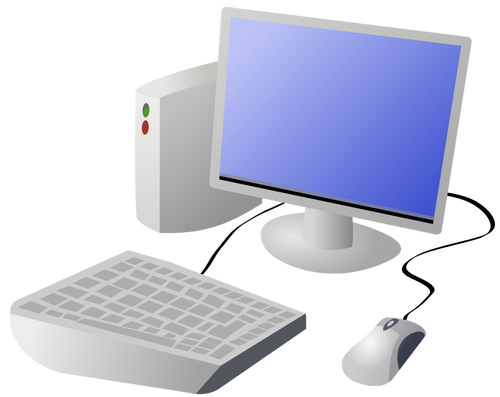 Cartoon desktop computer vector image | Public domain vectors