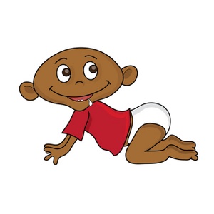 Baby Clipart Image - Cartoon Baby Crawling