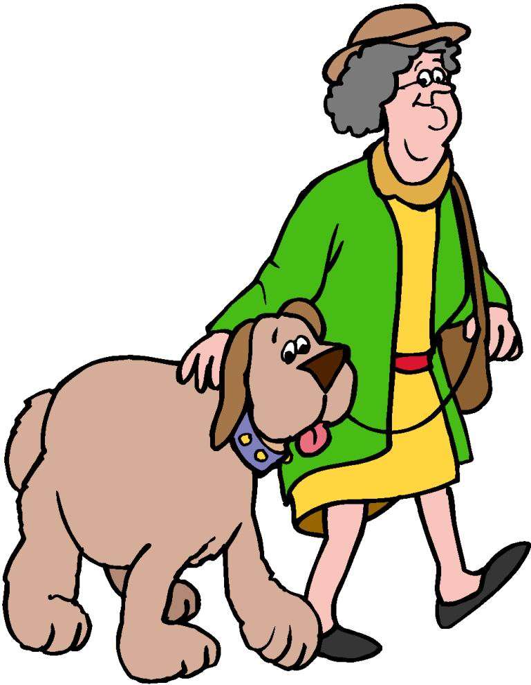 Dog walking clipart free