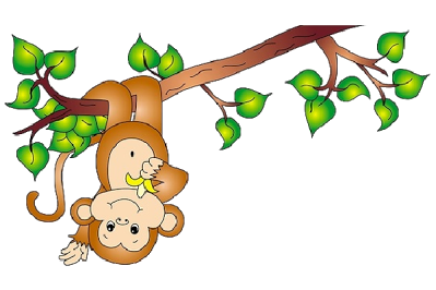 Monkey hanging from tree clipart images