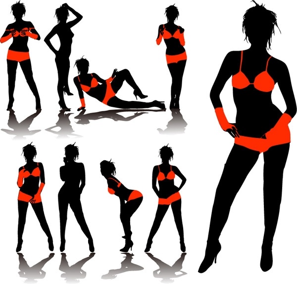 Free clip art fashion model silhouette free vector download ...