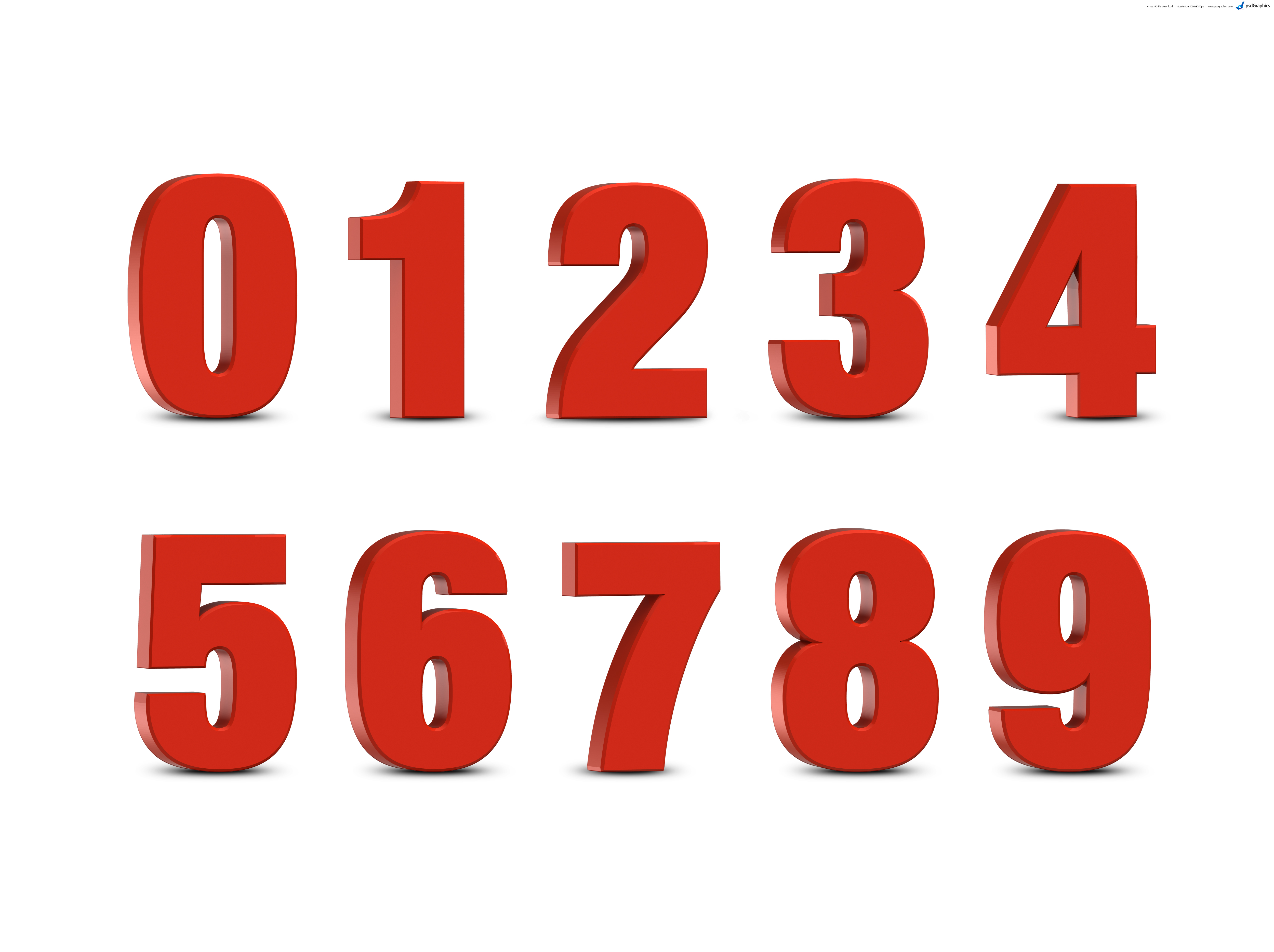 Free 3d Numbers Red - ClipArt Best