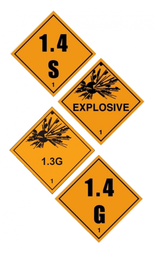 Class 1 Explosive UN Hazard Warning Diamonds - ADR