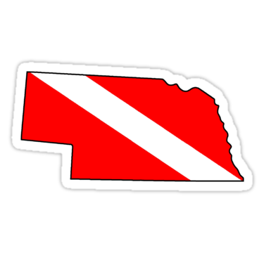 Dive flag Nebraska outline" Stickers by artisticattitud | Redbubble