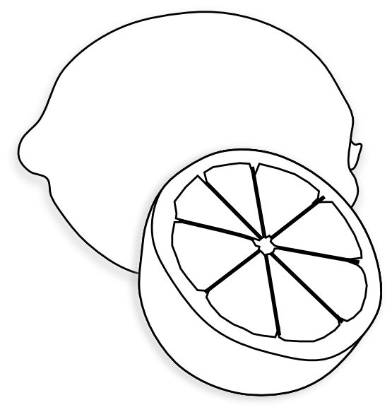 Lemon Slice Clipart Black And White