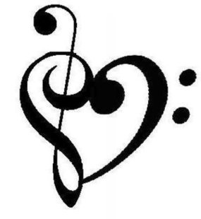 Musical Heart Note Stencil Clipart - Free to use Clip Art Resource