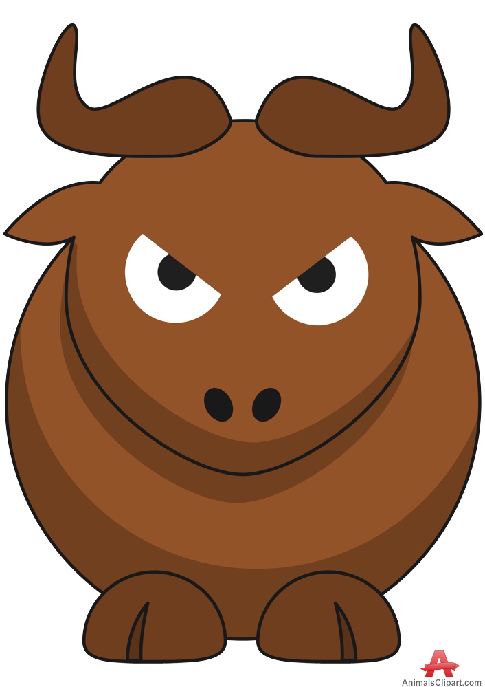 Cartoon Gnu with Angry Face | Free Clipart Design Download