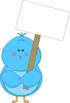 Blue Bird Holding a Blank Sign Clip Art - Blue Bird Holding a ...