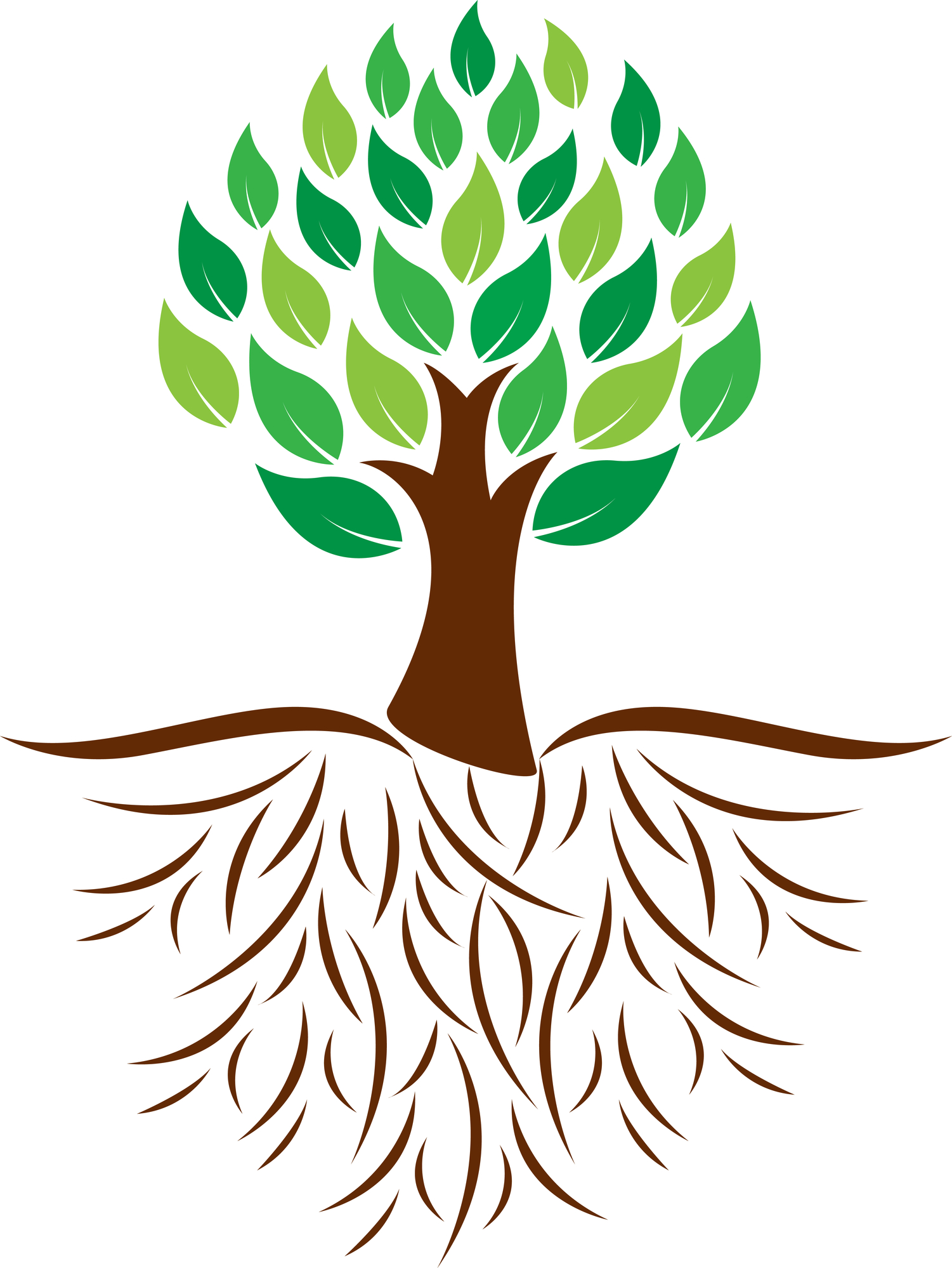 T Tree With Roots - ClipArt Best