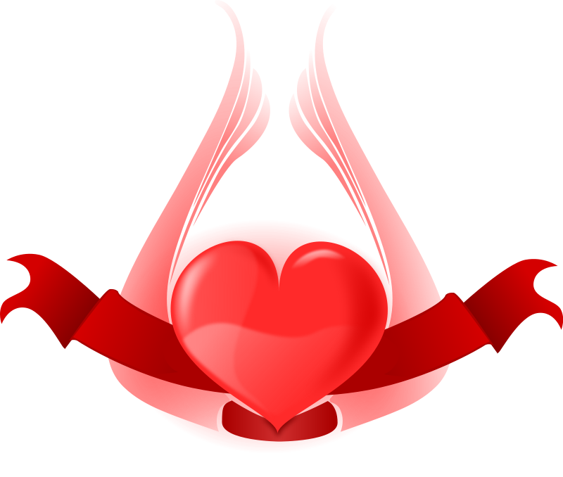 Red Heart with Wings