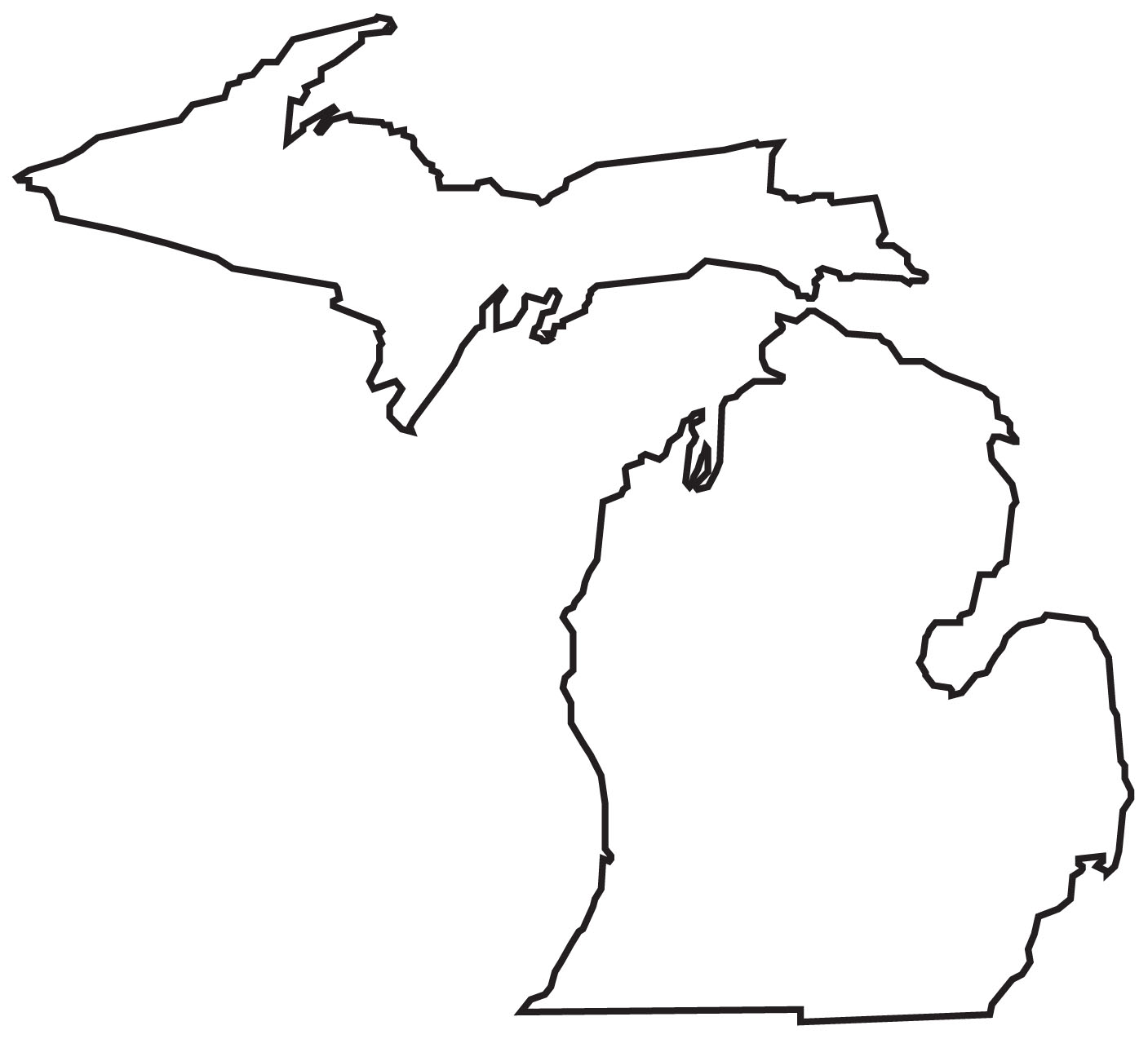 Michigan State Outline | Jos Gandos Coloring Pages For Kids