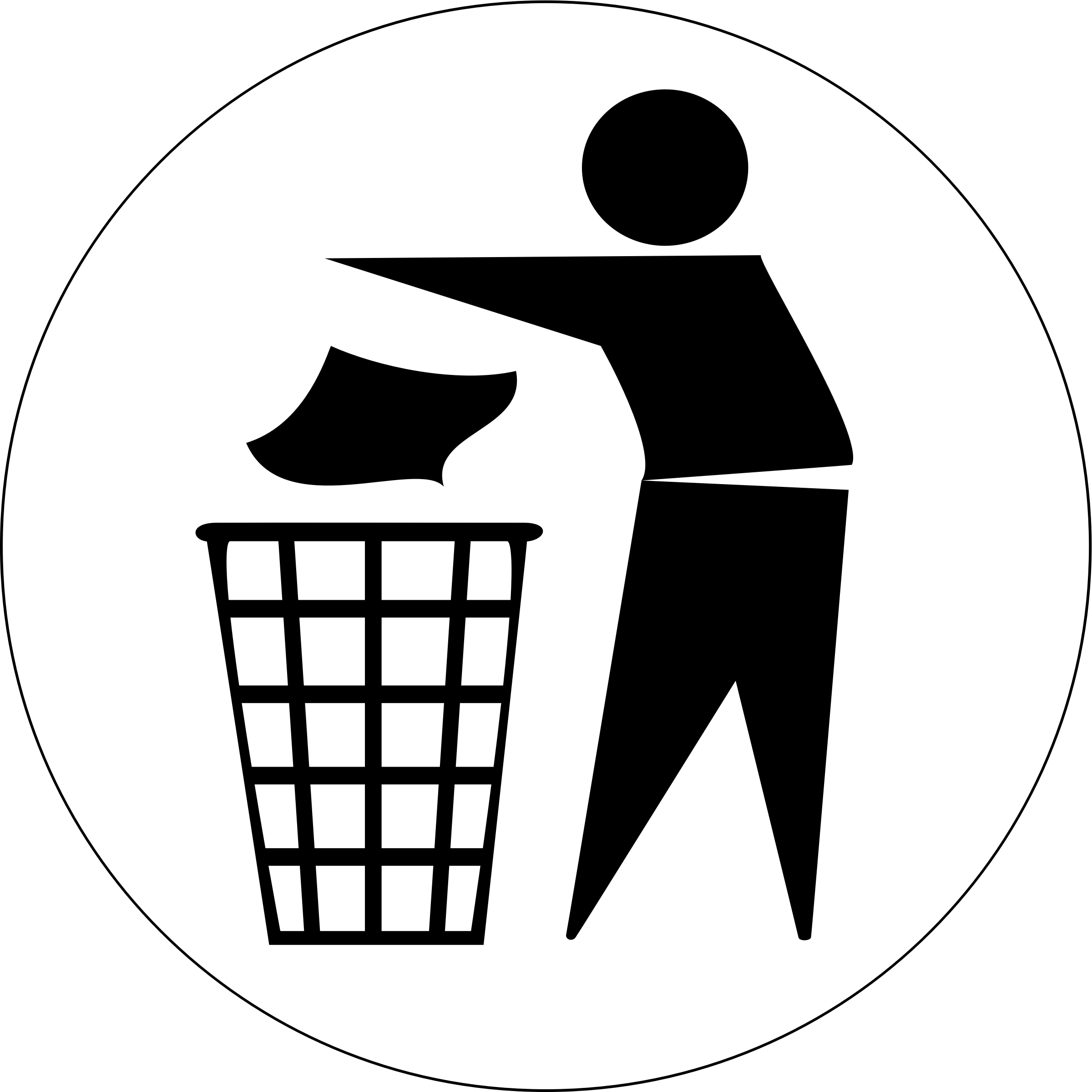 Clipart - Put Rubbish in Bin Signs