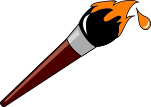 Paintbrush Clipart Image - Artist's paintbrush with orange paint ...