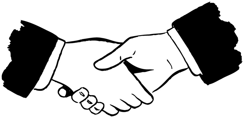 Black White Handshake Clipart