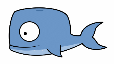 Drawing a cartoon whale