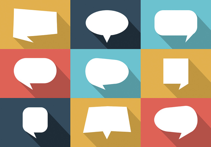 Free Colorful Set of Speech Bubbles Vector - Download Free Vector ...