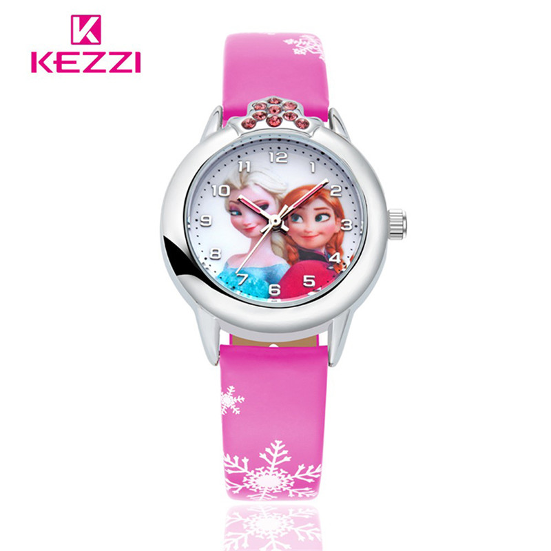 New Cartoon Children Watch Princess Elsa Anna Watches Fashion Girl ...