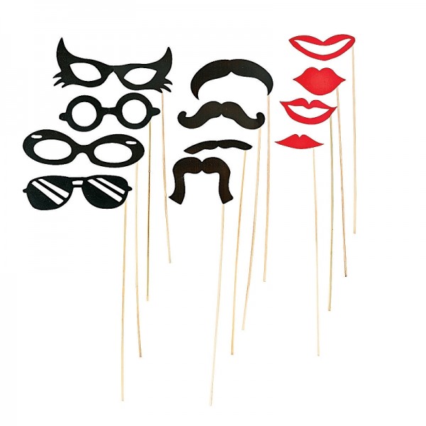 12 accessoires Photobooth bouche, moustache, lunette - Accessoires ...