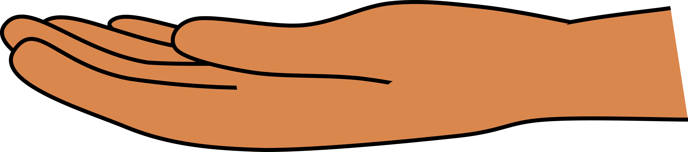 Clipart - Open hand (dark skin)