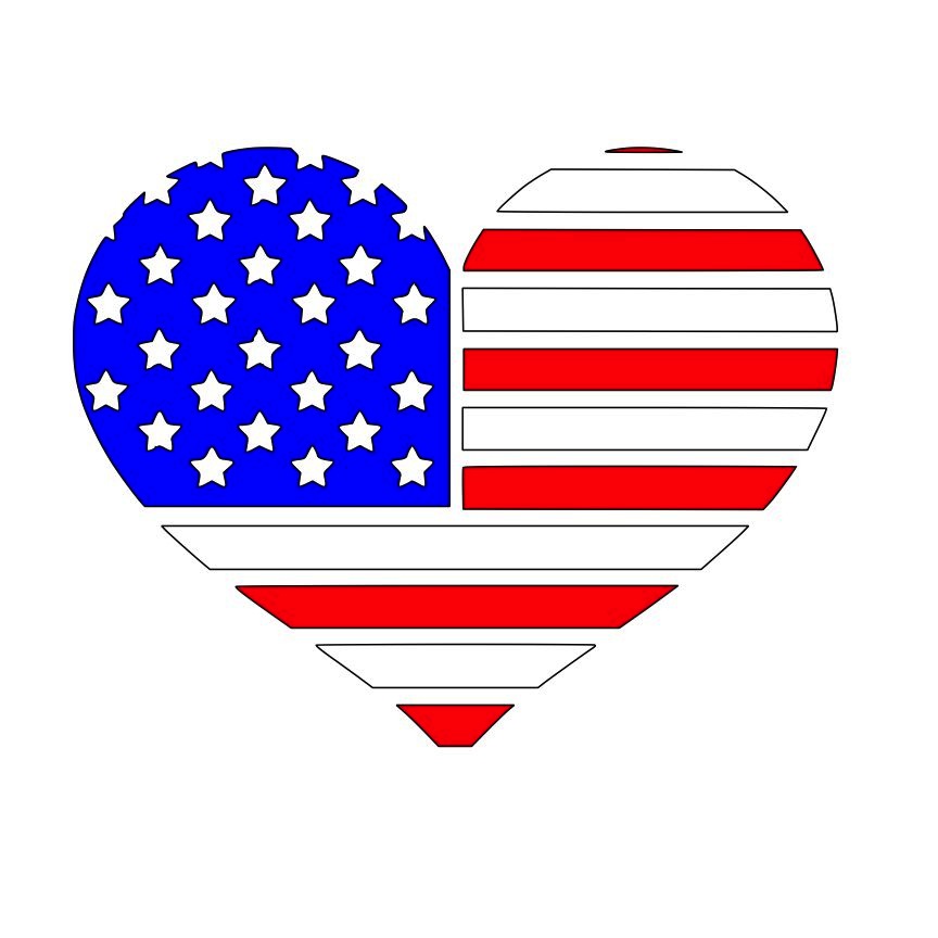 American Flag In Heart Clipart Best