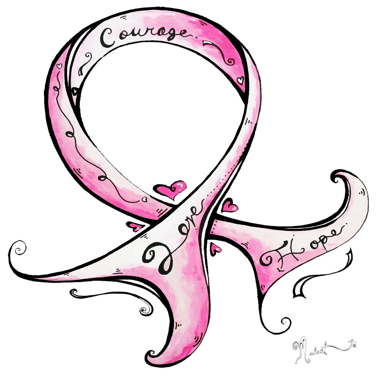 Ribbon Stencil Breast Cancer Pink - ClipArt Best - ClipArt Best