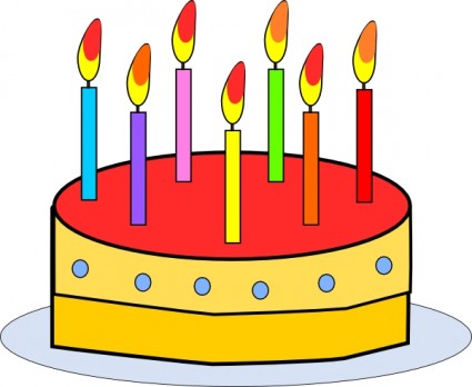 Birthday cake with candles clip art Free vector for free download ...