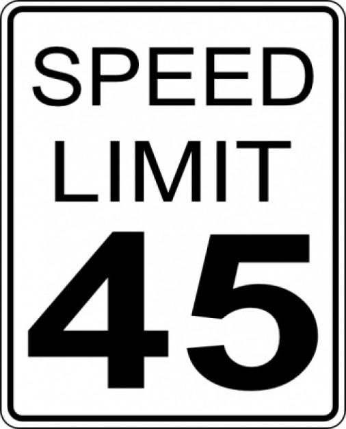 45mph Speed Limit Road Sign clip art | Download free Vector