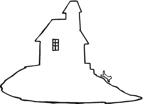 Haunted House Outline coloring page | Super Coloring