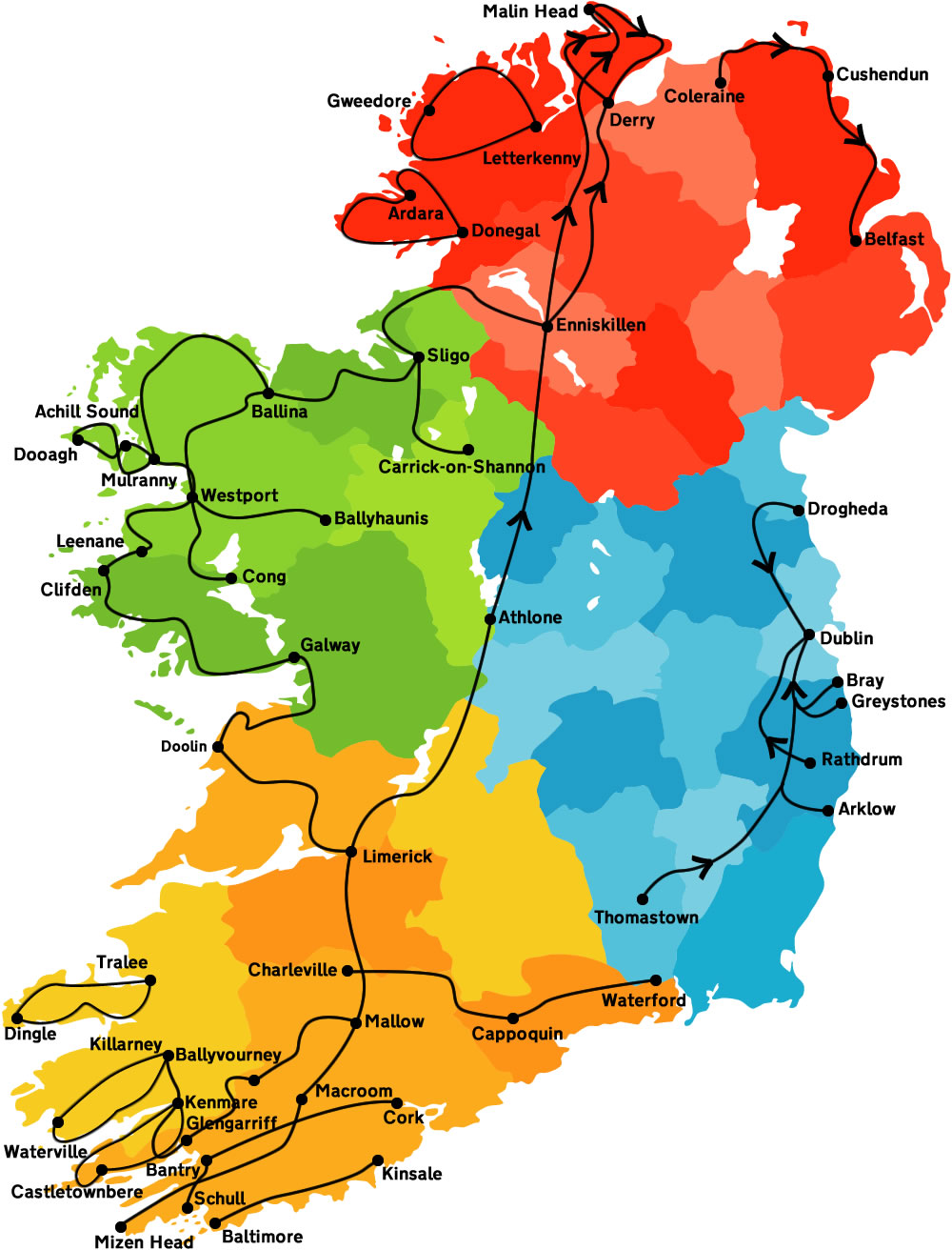 Cycle routes map – linear |