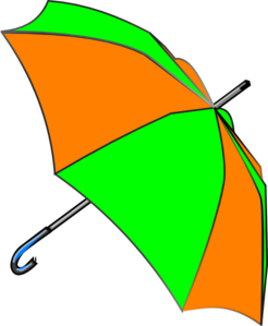 Umbrella Green And Orange Clip Art | High Quality Clip Art