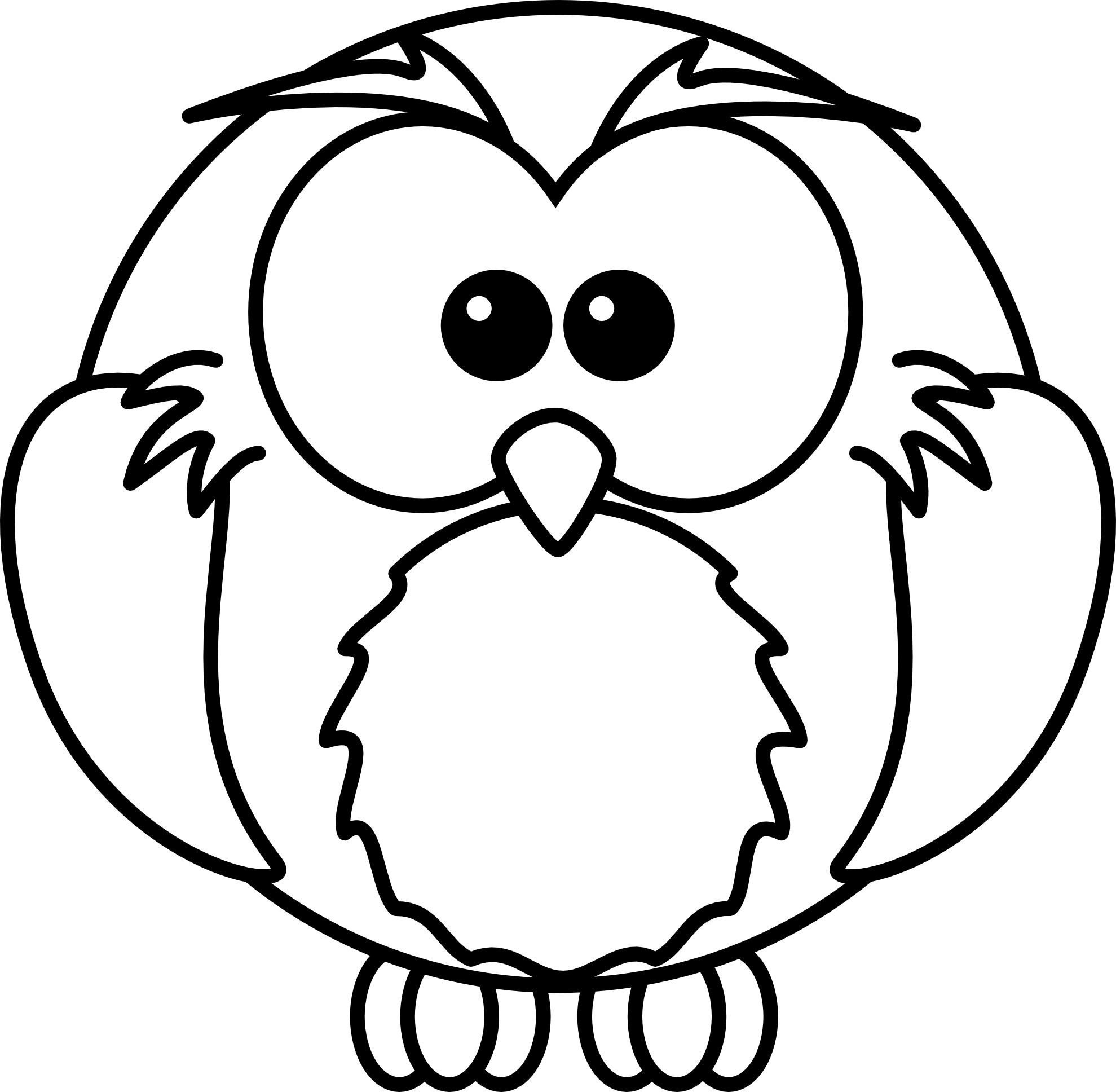 Black And White Owl Drawing - ClipArt Best