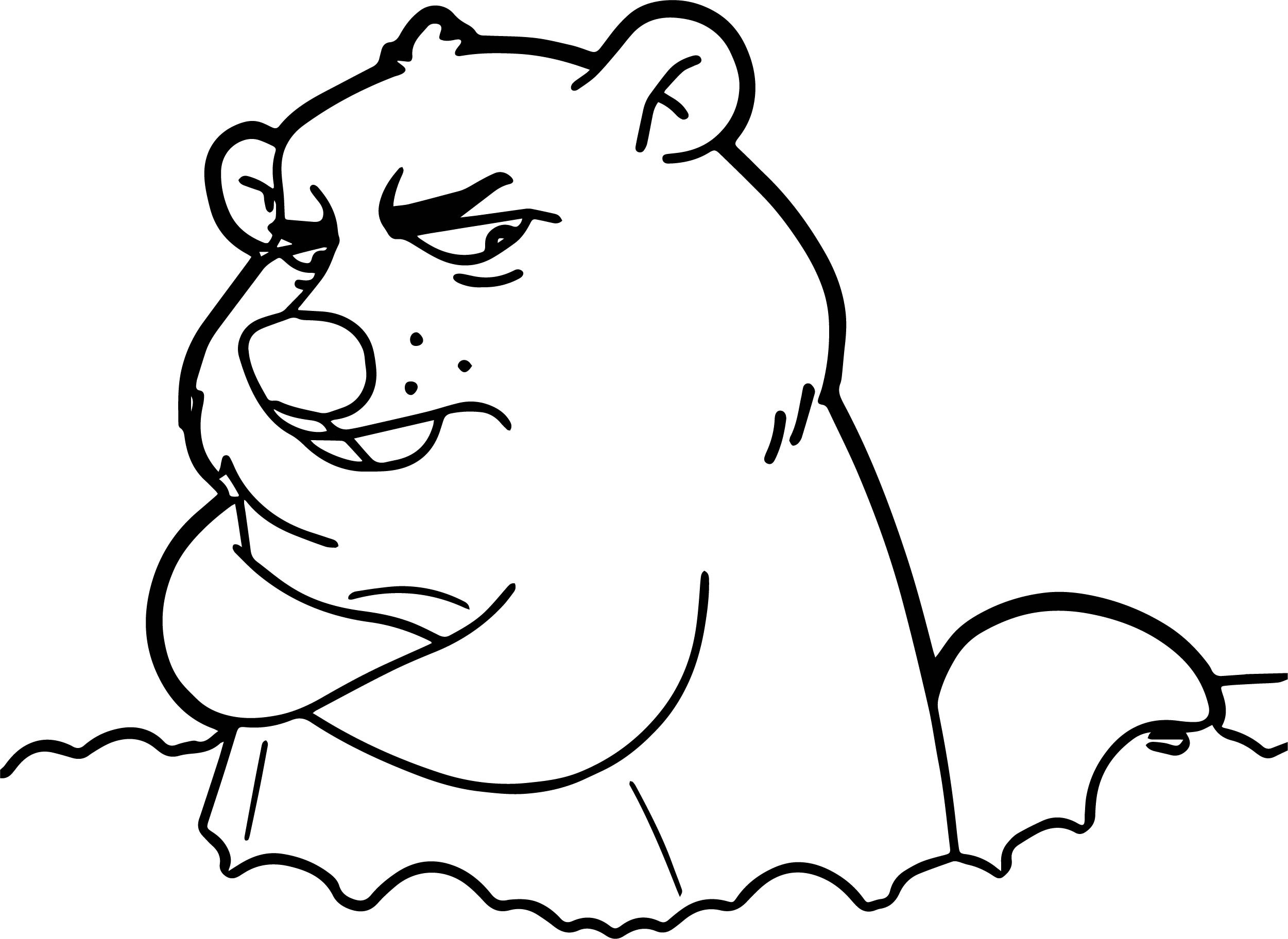 Cartoon Groundhog Day Coloring Page | Wecoloringpage