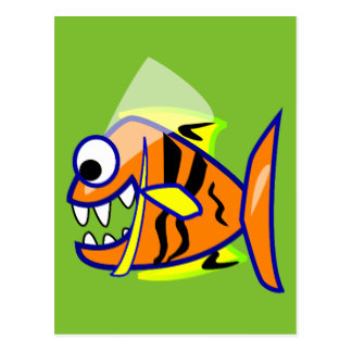 Cartoon Piranhas Postcards | Zazzle