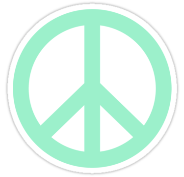 Mint green peace sign symbol" Stickers by Mhea | Redbubble